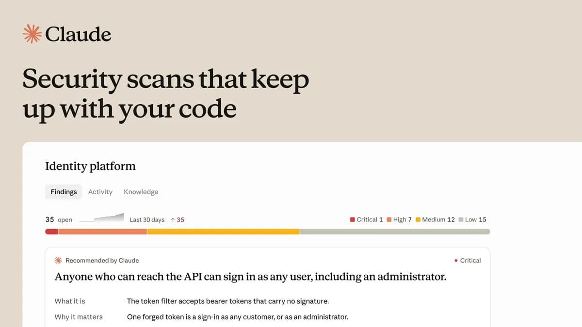 Claude Security Now Scans Continuously: Fix Tracking, Threat Models, an API and MCP, and $25K a Month in Credits