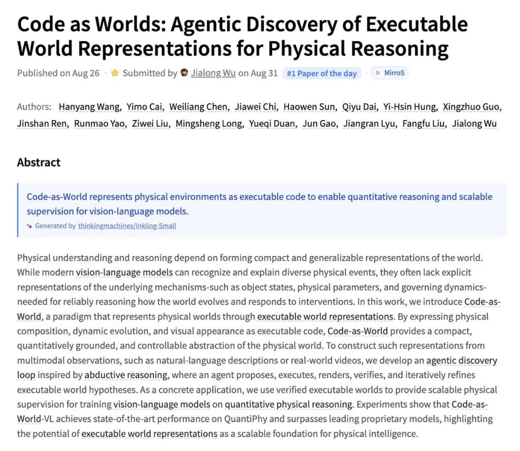 Code as Worlds: Executable Physics for Vision-Language Models