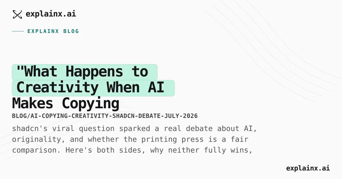 "What Happens to Creativity When AI Makes Copying Free?" — The shadcn Debate, Explained