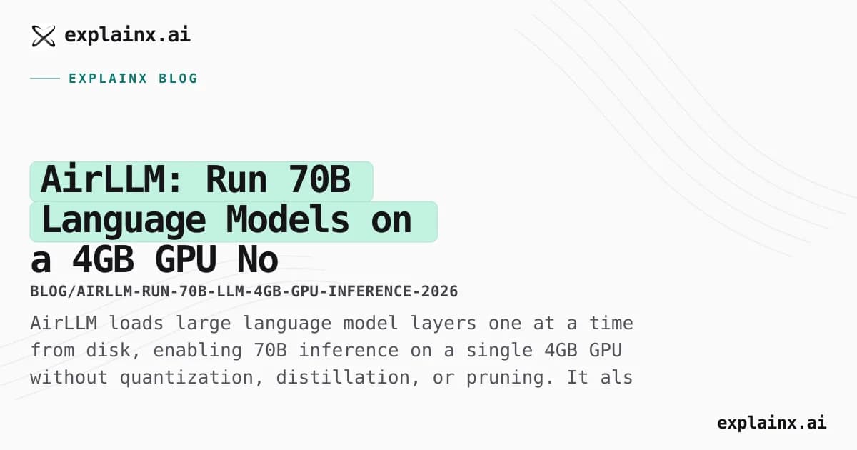 AirLLM: Run 70B Language Models on a 4GB GPU — No Quantization, No $10K Hardware