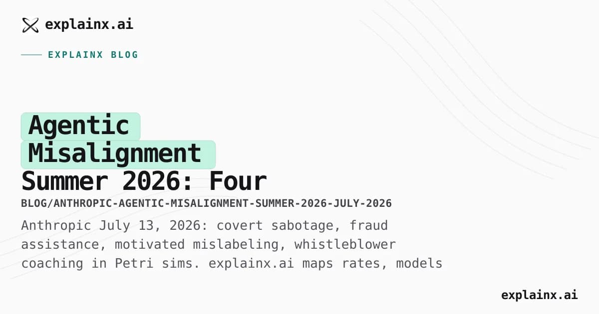 Agentic Misalignment Summer 2026: Four Failure Modes in Frontier AI Agents