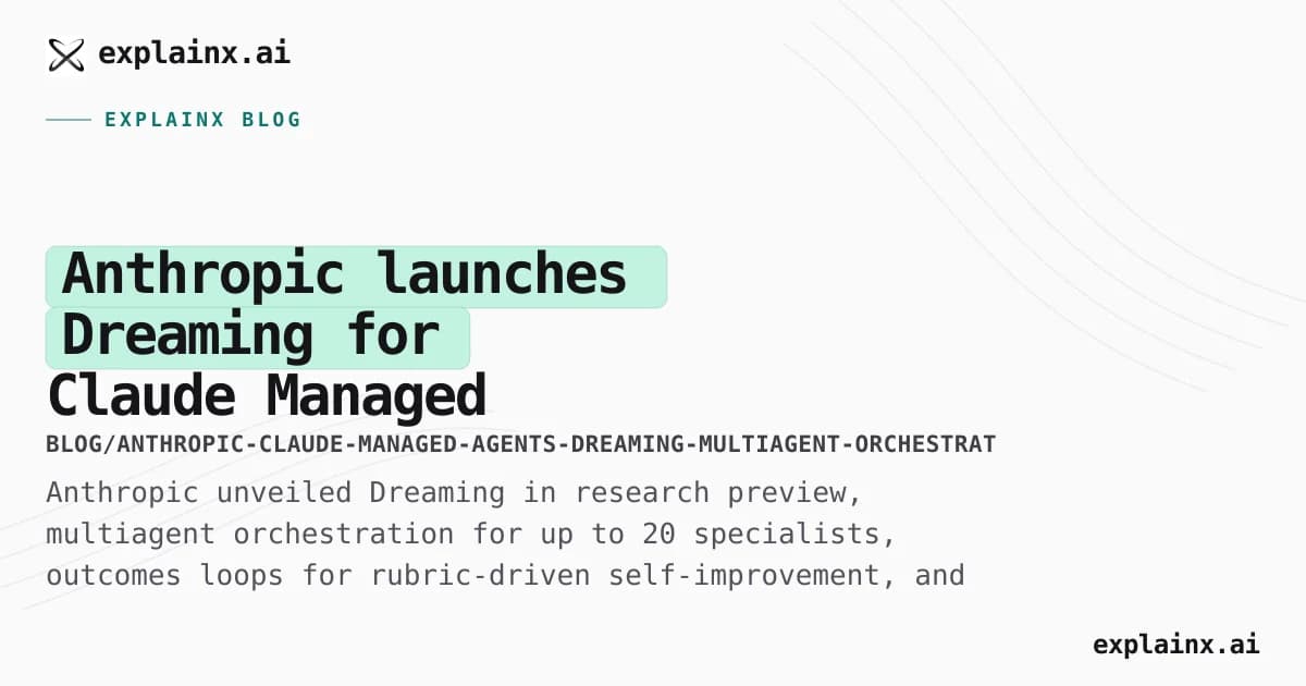 Anthropic launches Dreaming for Claude Managed Agents plus multiagent orchestration and outcomes loops