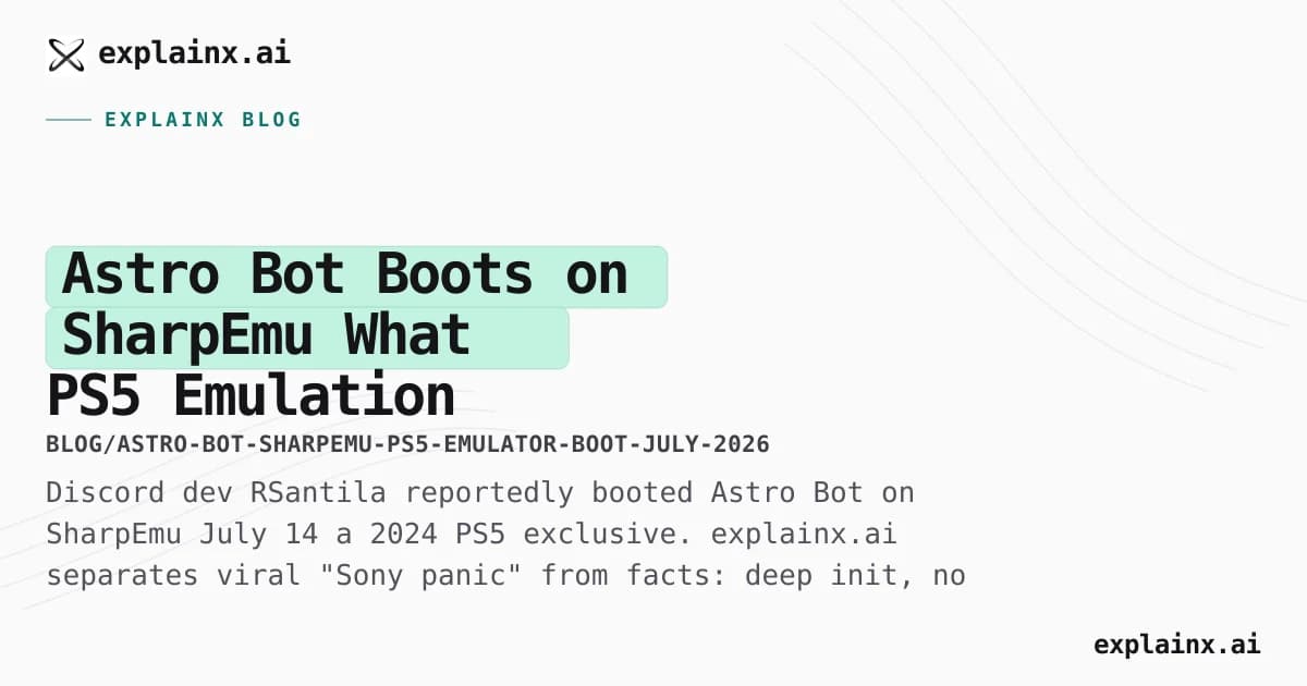 Astro Bot Boots on SharpEmu — What PS5 Emulation Actually Proves (July 2026)