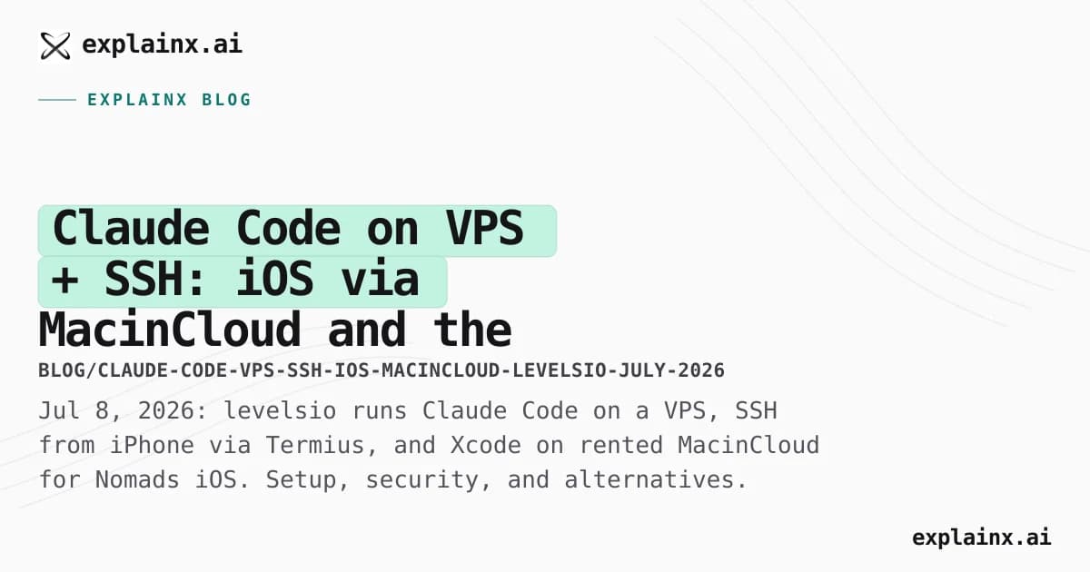 Claude Code on VPS + SSH: iOS via MacinCloud and the levelsio Remote Agent Stack