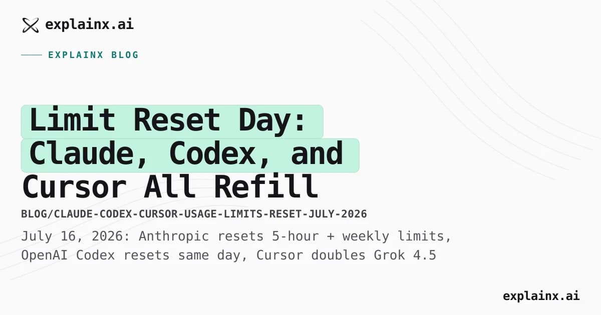 Limit Reset Day: Claude, Codex, and Cursor All Refill Quota on July 16