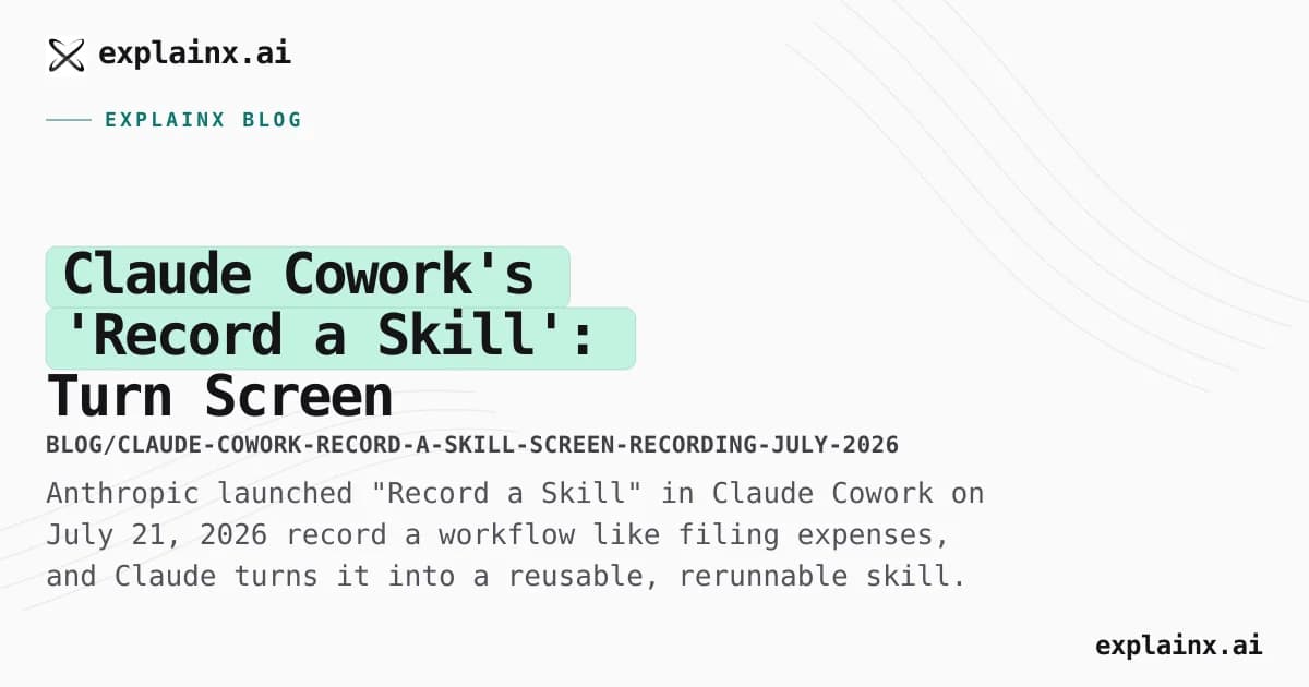 Claude Cowork's 'Record a Skill': Turn Screen Recordings into Reusable Automations