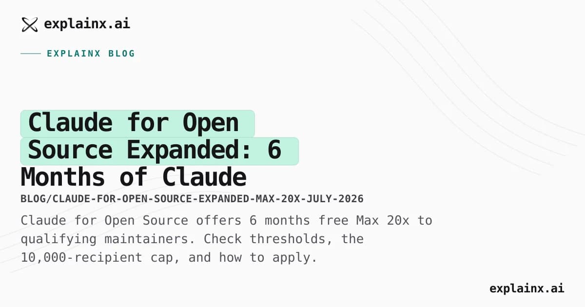 Claude for Open Source Expanded: 6 Months of Claude Max 20x for Maintainers