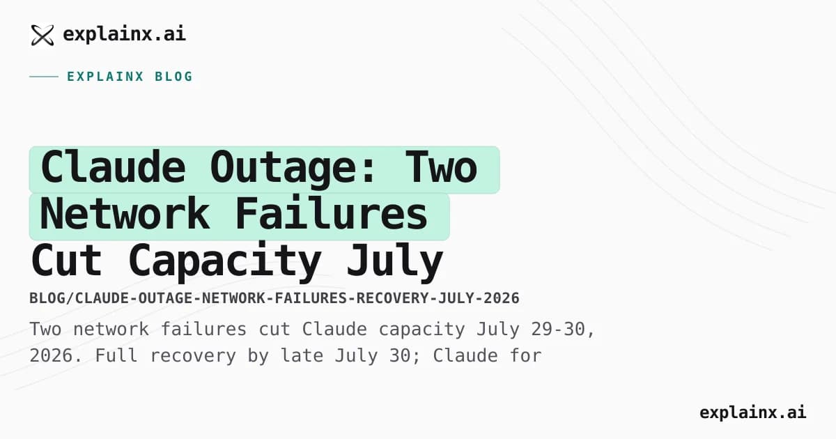 Claude Outage: Two Network Failures Cut Capacity July 29–30, 2026