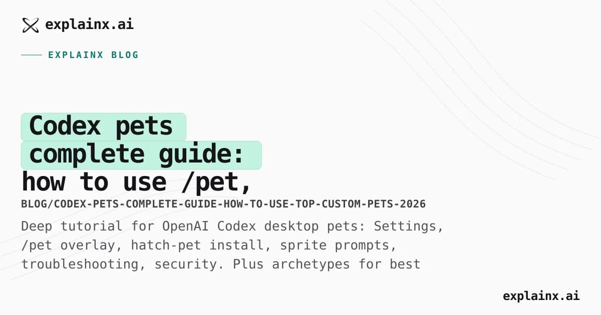 Codex pets complete guide: how to use /pet, hatch-pet, and pick top custom pets (2026)