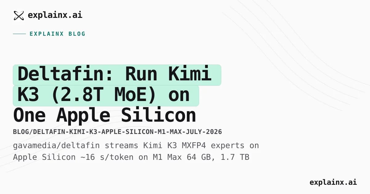 Deltafin: Run Kimi K3 (2.8T MoE) on One Apple Silicon Mac