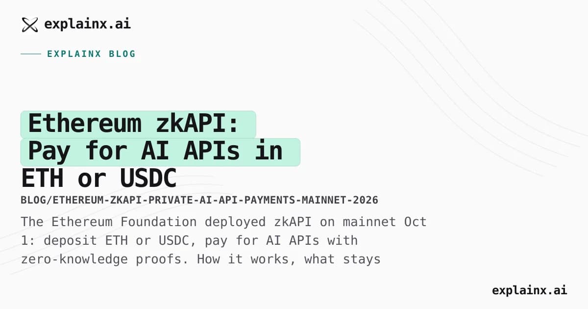 Ethereum zkAPI: Pay for AI APIs in ETH or USDC Without Linking Requests to You