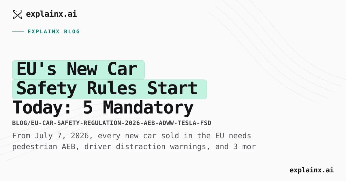 EU's New Car Safety Rules Start Today: 5 Mandatory Features Explained