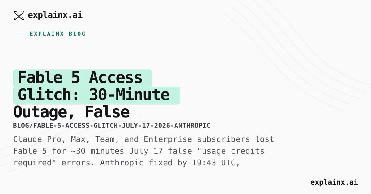 Fable 5 Access Glitch: 30-Minute Outage, False Credit Demands (July 17, 2026)