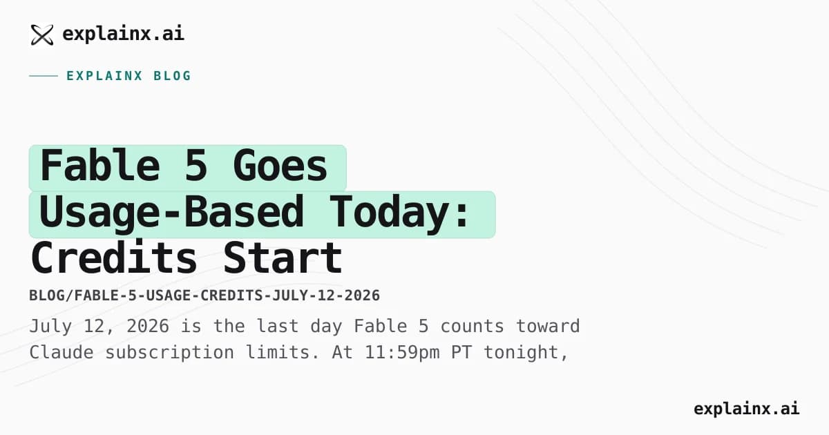 Fable 5 Goes Usage-Based Today: Credits Start After July 12, 2026