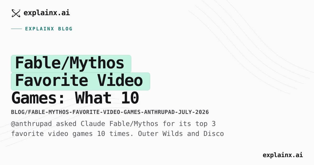 Fable/Mythos Favorite Video Games: What 10 Runs Reveal About Claude