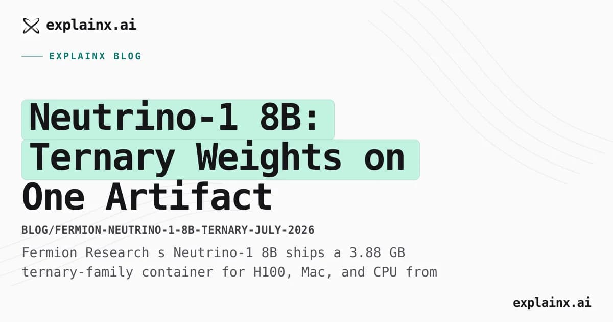 Neutrino-1 8B: Ternary Weights on One Artifact