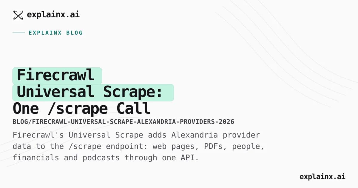 Firecrawl Universal Scrape: One /scrape Call for Web Pages, Files and 200+ Data Providers