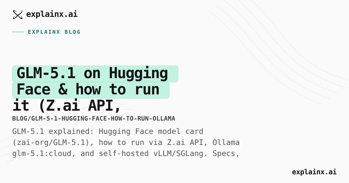 GLM-5.1 on Hugging Face & how to run it (Z.ai API, Ollama, vLLM) — 2026 guide