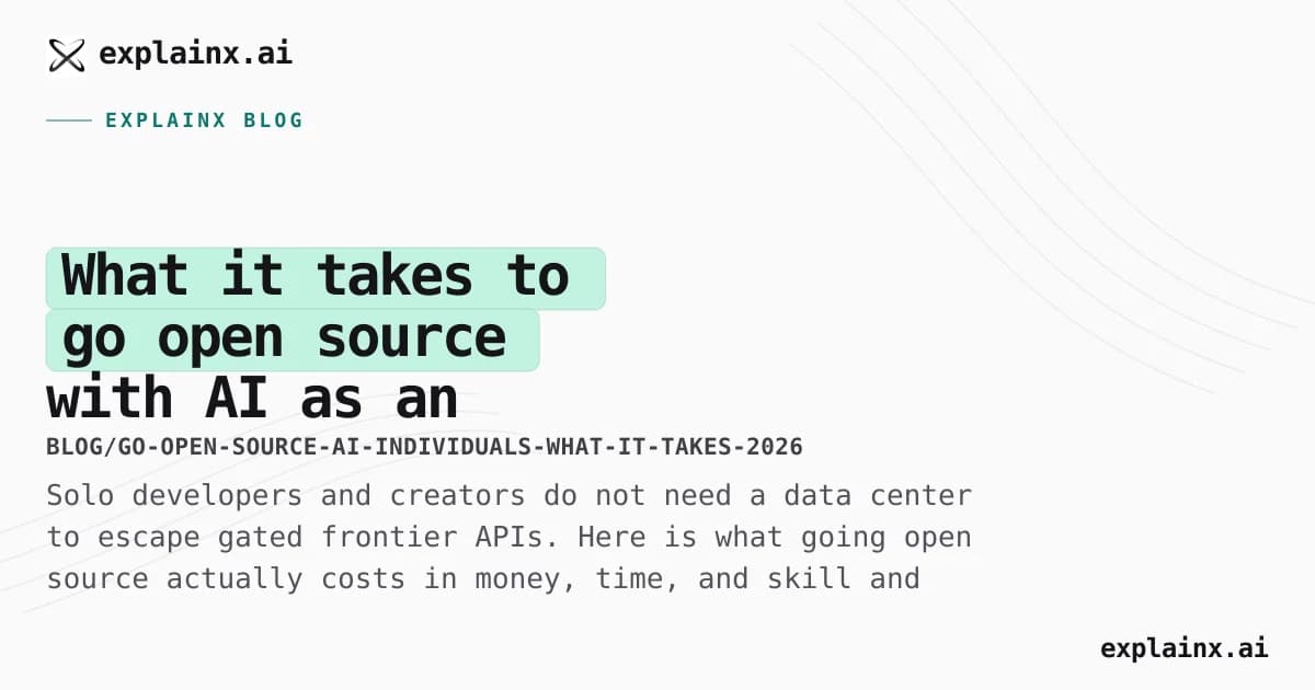 What it takes to go open source with AI as an individual: budget, hardware, and honest limits (2026)