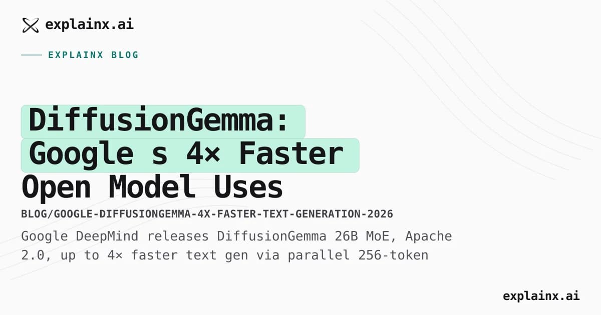 DiffusionGemma: Google’s 4× Faster Open Model Uses Text Diffusion