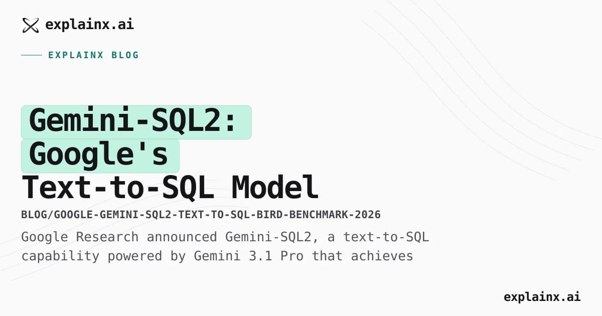 Gemini-SQL2: Google's Text-to-SQL Model Tops the BIRD Benchmark