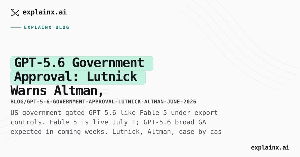 GPT-5.6 Government Approval: Lutnick Warns Altman, Case-by-Case Access (June 2026)