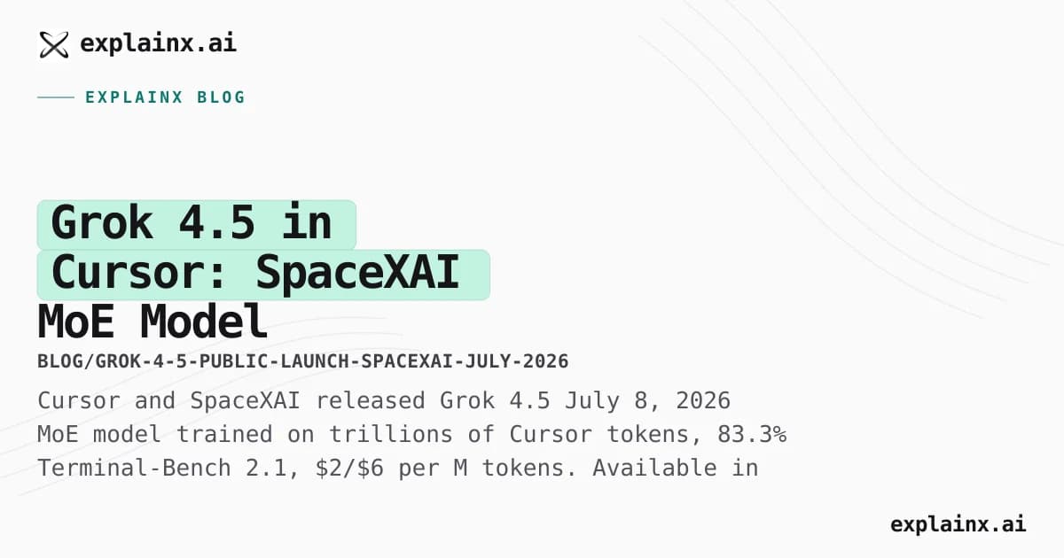 Grok 4.5 in Cursor: SpaceXAI MoE Model — Benchmarks, Pricing, Cyber Guards