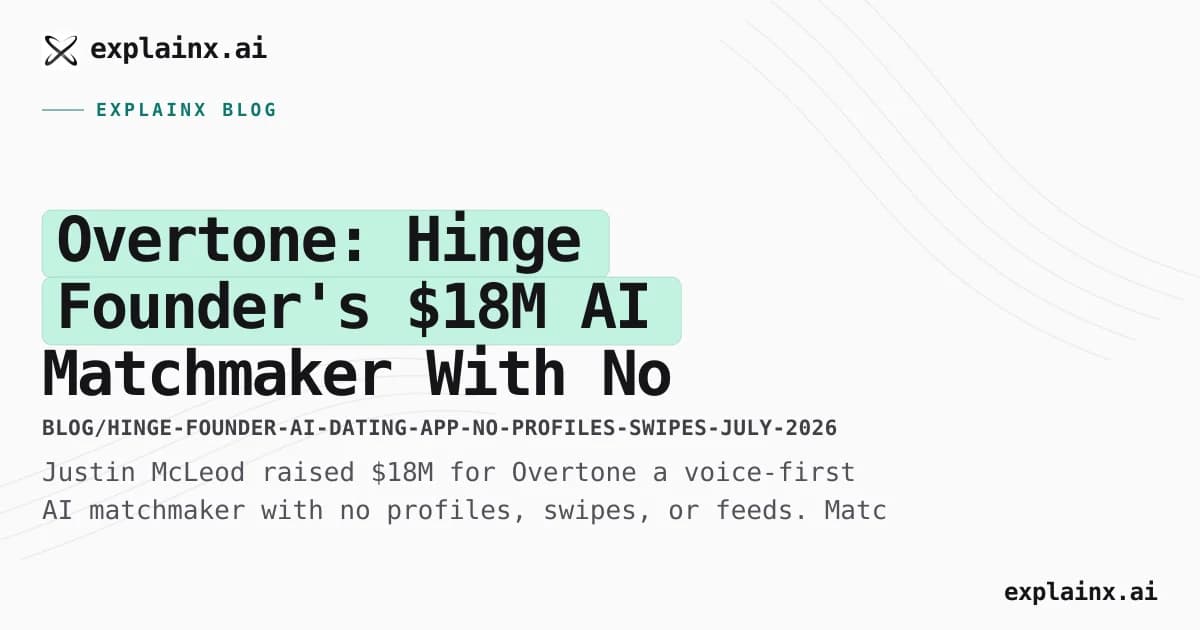 Overtone: Hinge Founder's $18M AI Matchmaker With No Profiles or Swipes