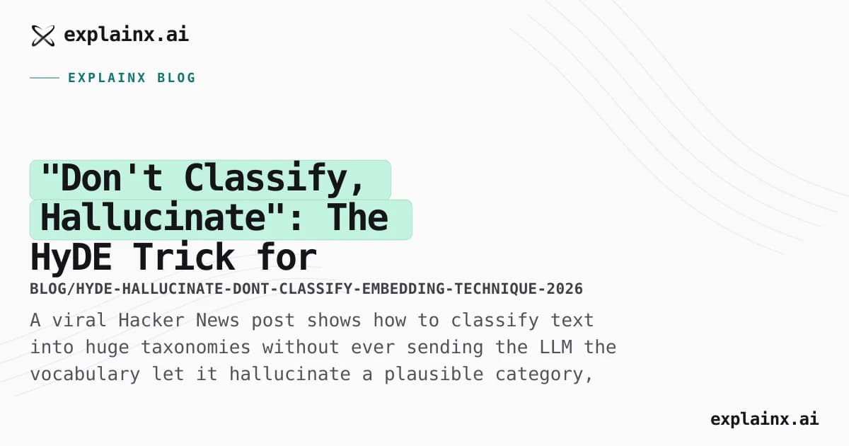 "Don't Classify, Hallucinate": The HyDE Trick for Cheap LLM Classification