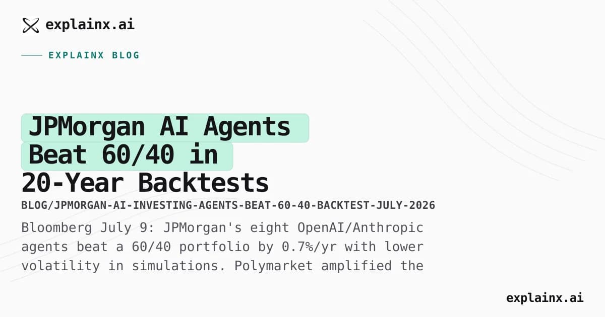 JPMorgan AI Agents Beat 60/40 in 20-Year Backtests — What the Numbers Mean