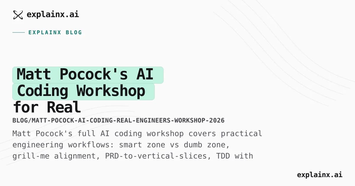 Matt Pocock's AI Coding Workshop for Real Engineers: Smart Zones, Tracer Bullets, and Autonomous Agent Workflows