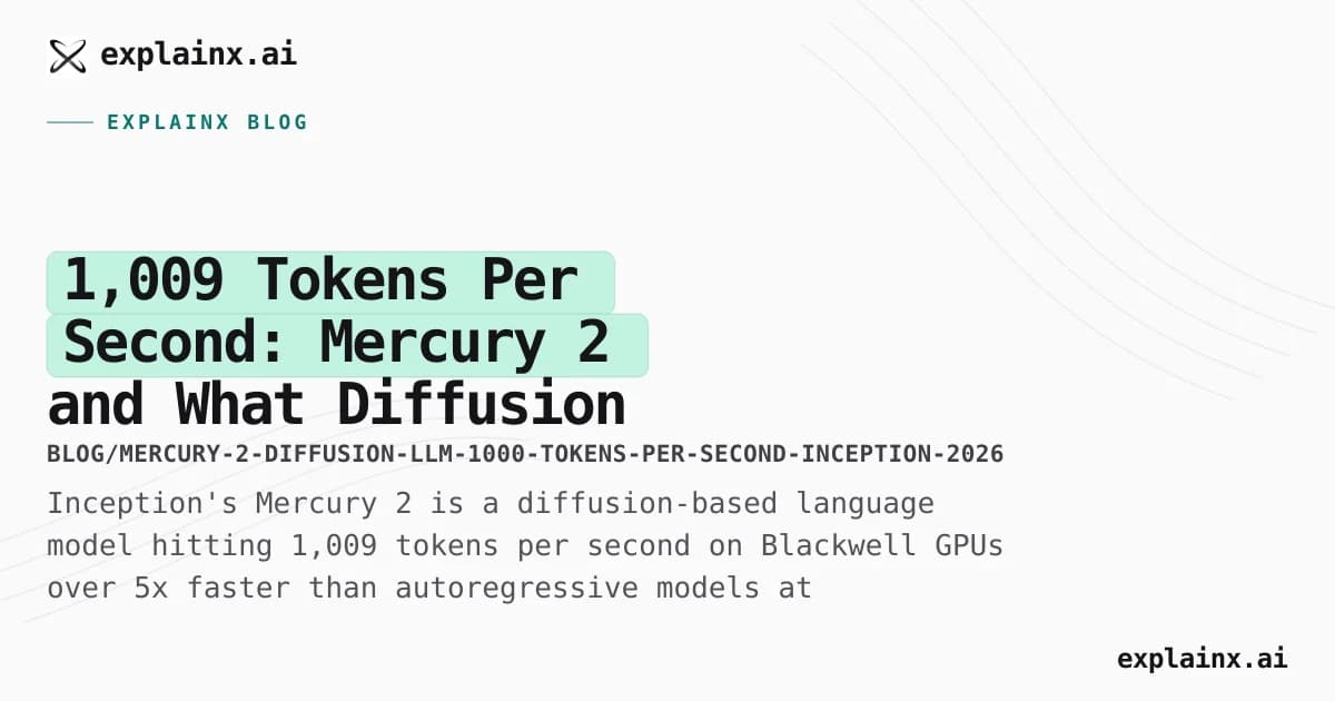 1,009 Tokens Per Second: Mercury 2 and What Diffusion LLMs Change for Agent Loops