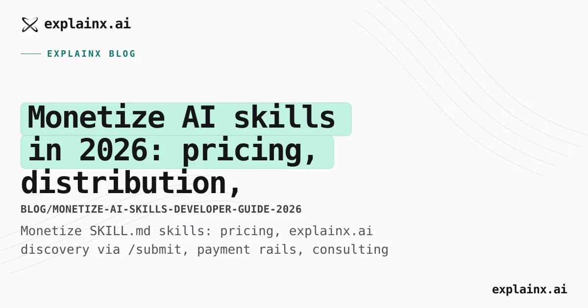 Monetize AI skills in 2026: pricing, distribution, playbook