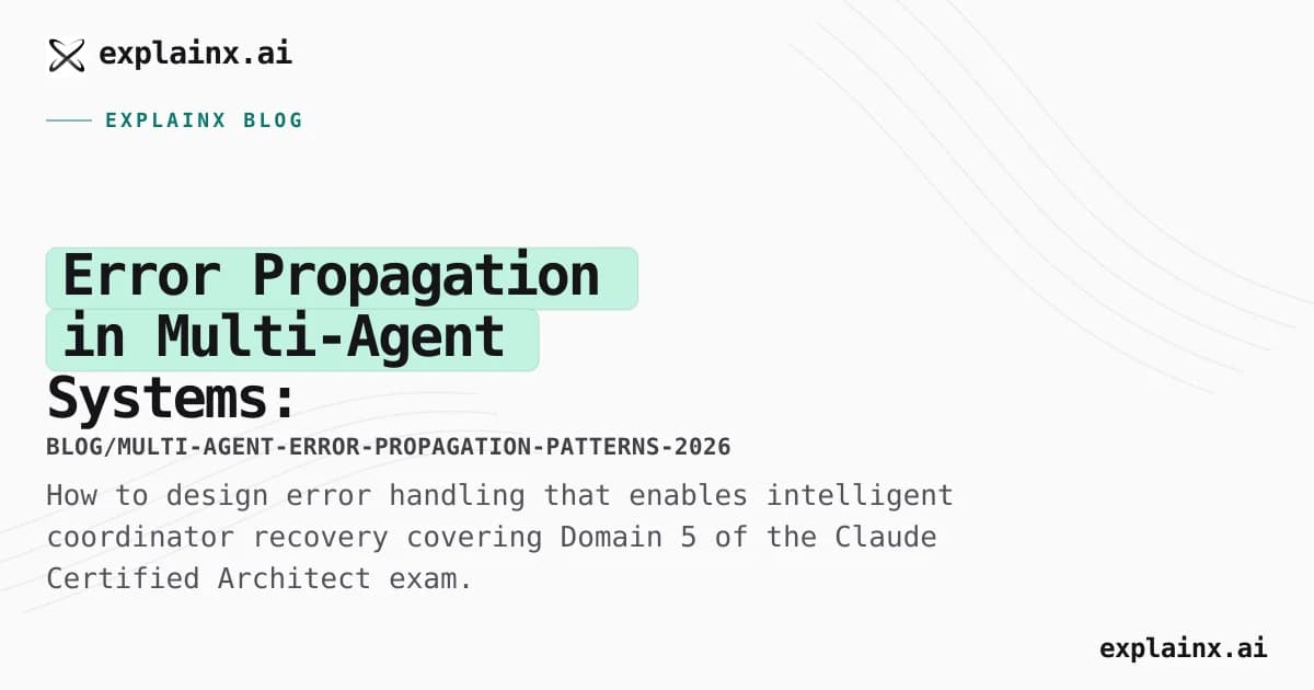 Error Propagation in Multi-Agent Systems: Structured Context Over Generic Failures