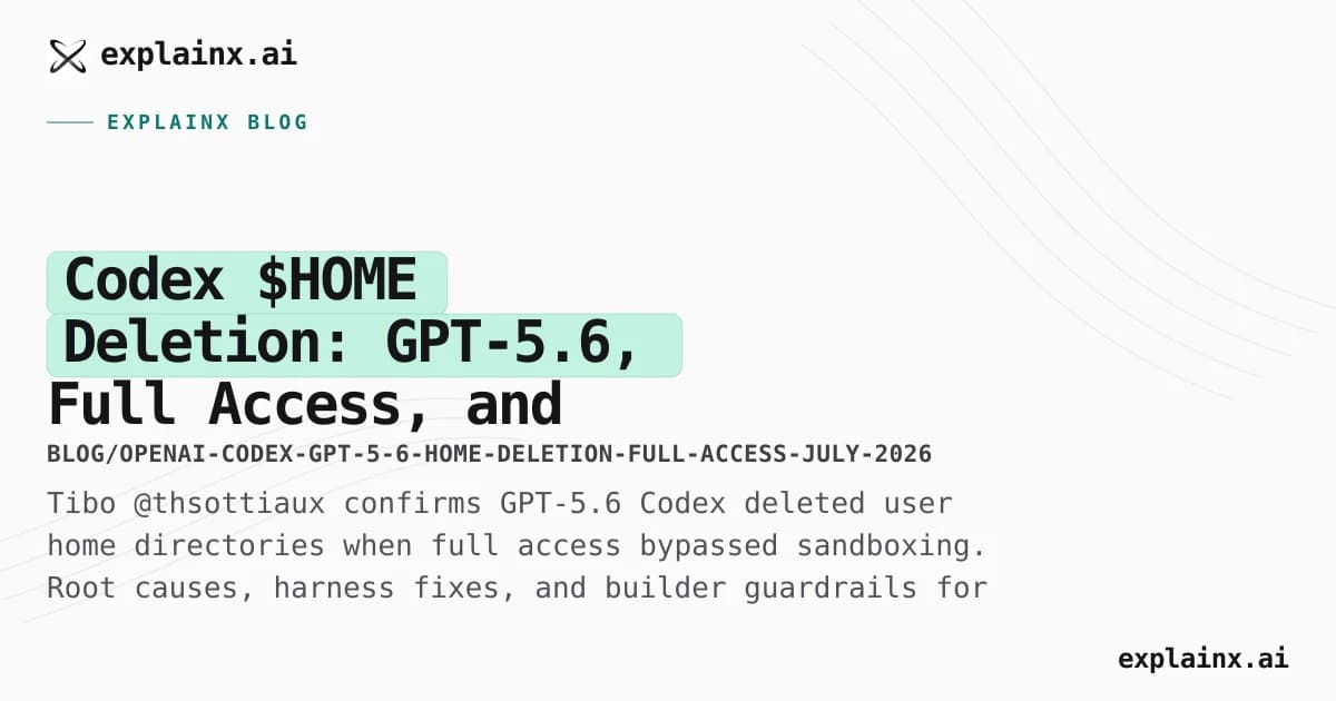 Codex $HOME Deletion: GPT-5.6, Full Access, and Tibo's July 16 Investigation