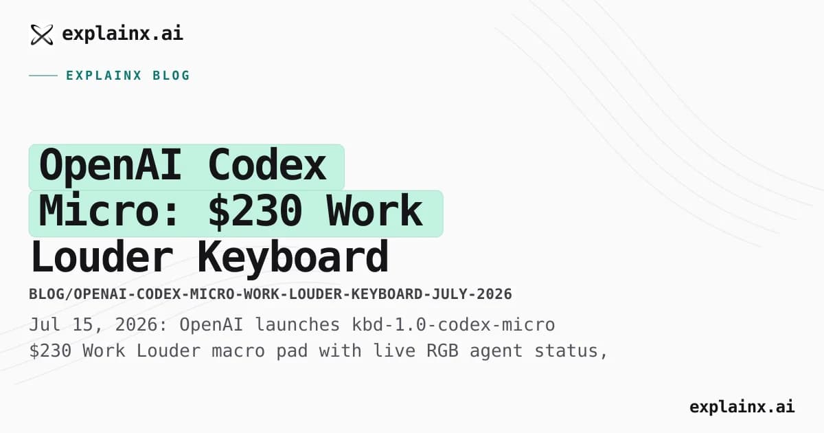 OpenAI Codex Micro: $230 Work Louder Keyboard for Agent Dashboards