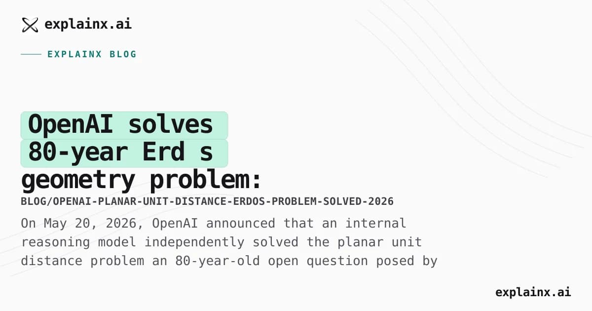 OpenAI solves 80-year Erdős geometry problem: AI autonomously disproves the square grid conjecture (May 2026)