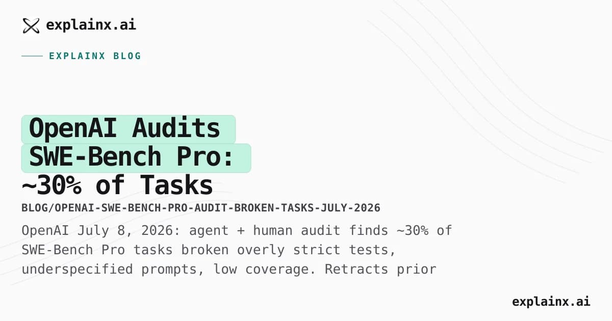 OpenAI Audits SWE-Bench Pro: ~30% of Tasks Broken — Retracts Recommendation