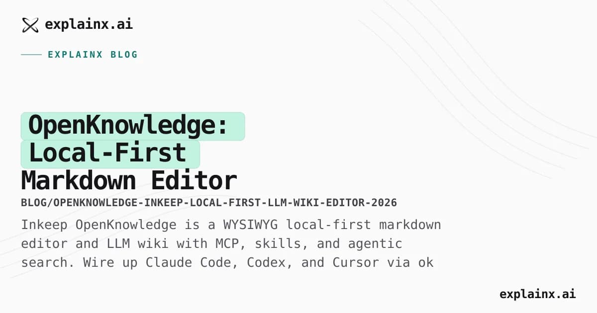 OpenKnowledge: Local-First Markdown Editor and LLM Wiki for Claude and Cursor