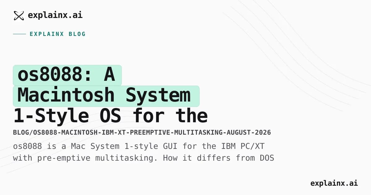 os8088: A Macintosh System 1-Style OS for the IBM PC/XT
