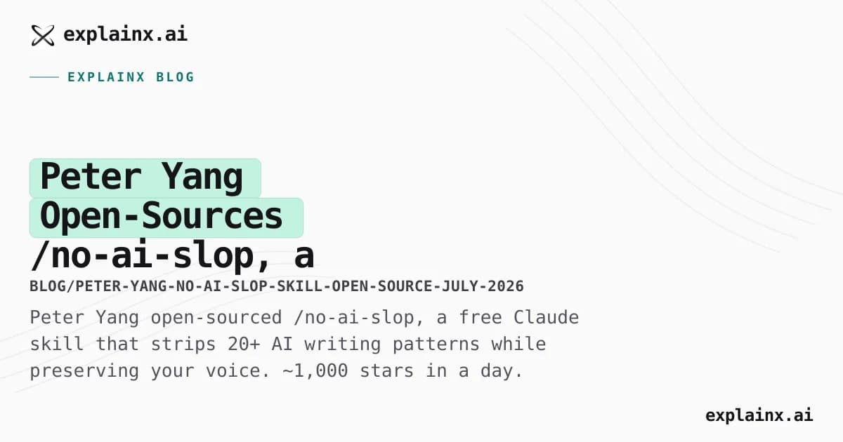 Peter Yang Open-Sources /no-ai-slop, a Claude Skill for De-Sloppifying Writing