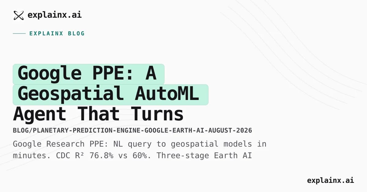 Google PPE: A Geospatial AutoML Agent That Turns Weeks Into Minutes