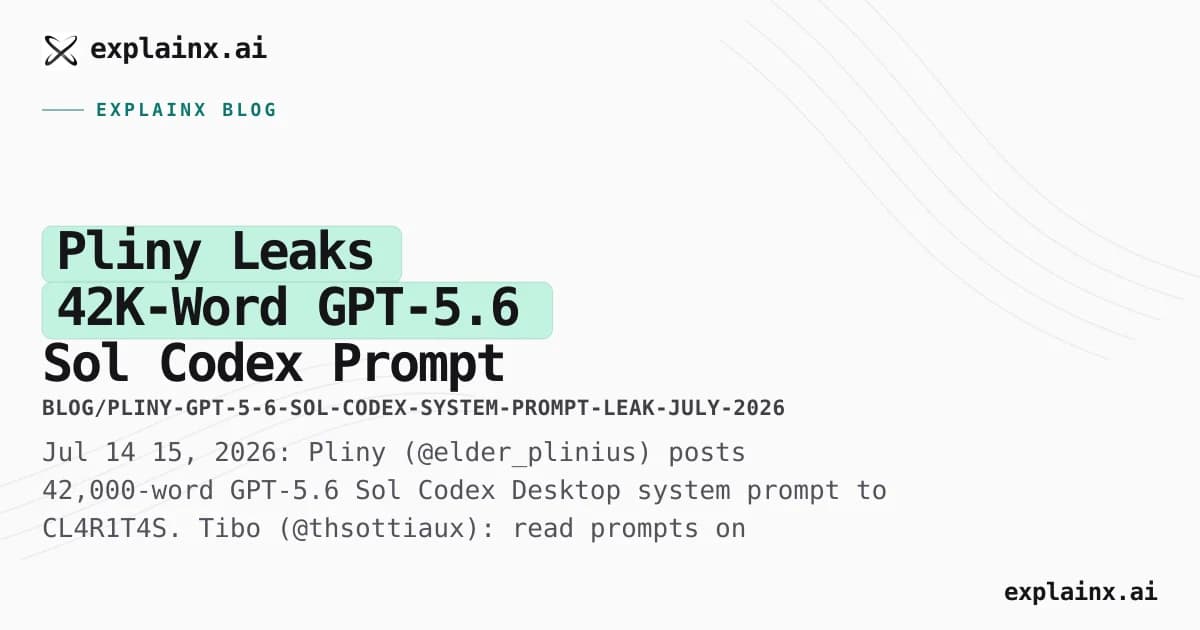 Pliny Leaks 42K-Word GPT-5.6 Sol Codex Prompt — Tibo Points to Open Source