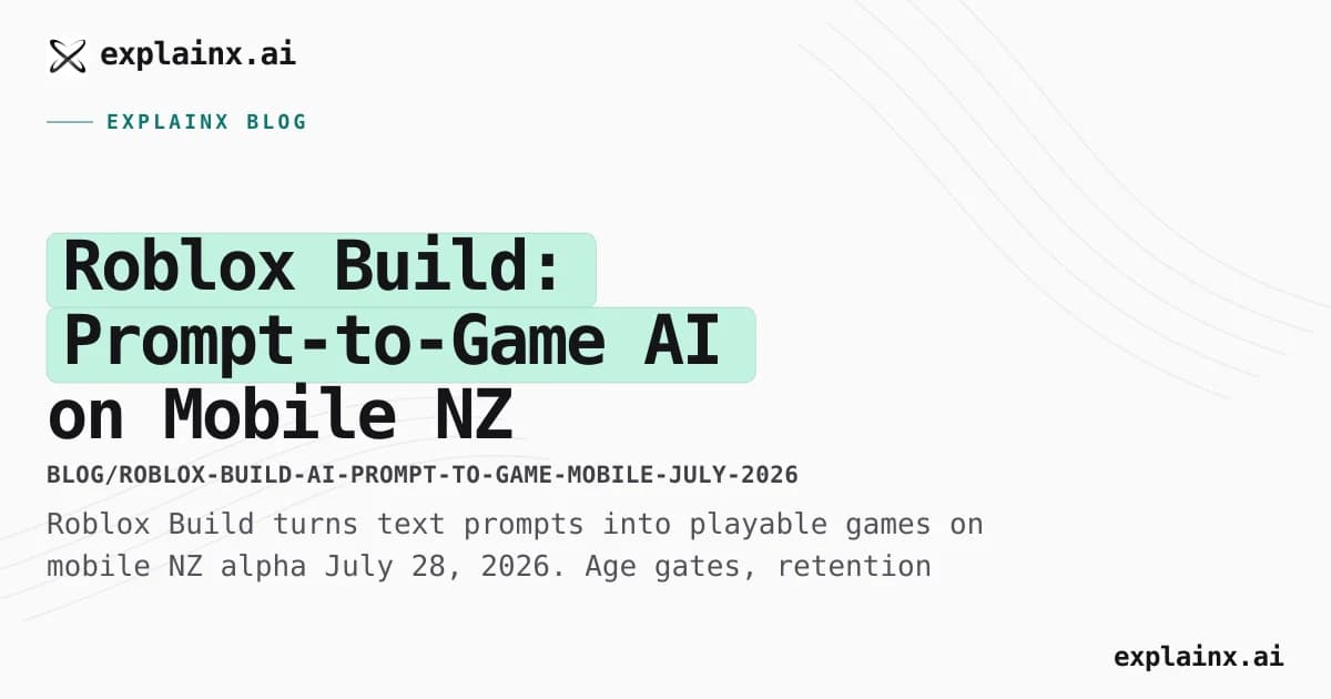 Roblox Build: Prompt-to-Game AI on Mobile — NZ Alpha July 28 (2026)