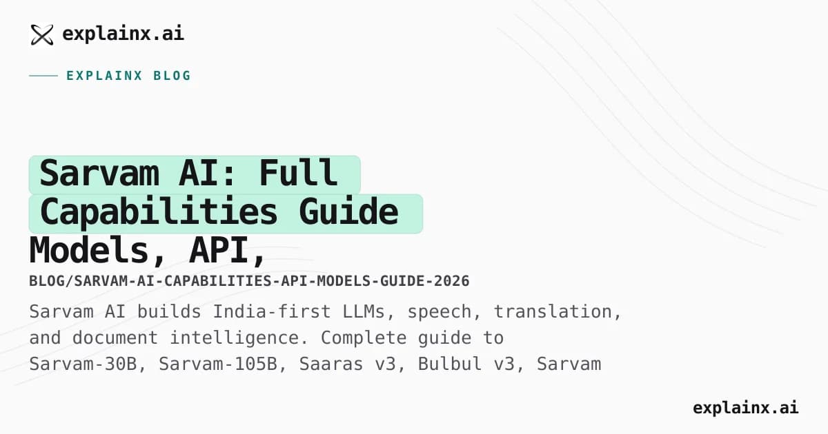 Sarvam AI Capabilities: Models, API & Indian Language Stack (2026 ...