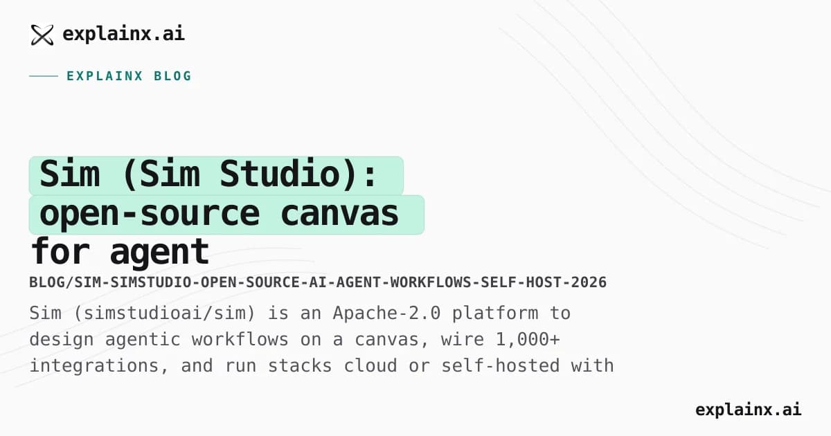 Sim (Sim Studio): open-source canvas for agent workflows and self-hosted AI ops