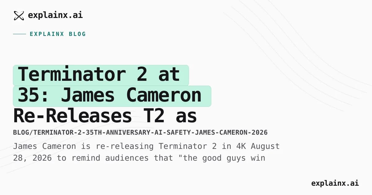 Terminator 2 at 35: James Cameron Re-Releases T2 as an AI Safety Message