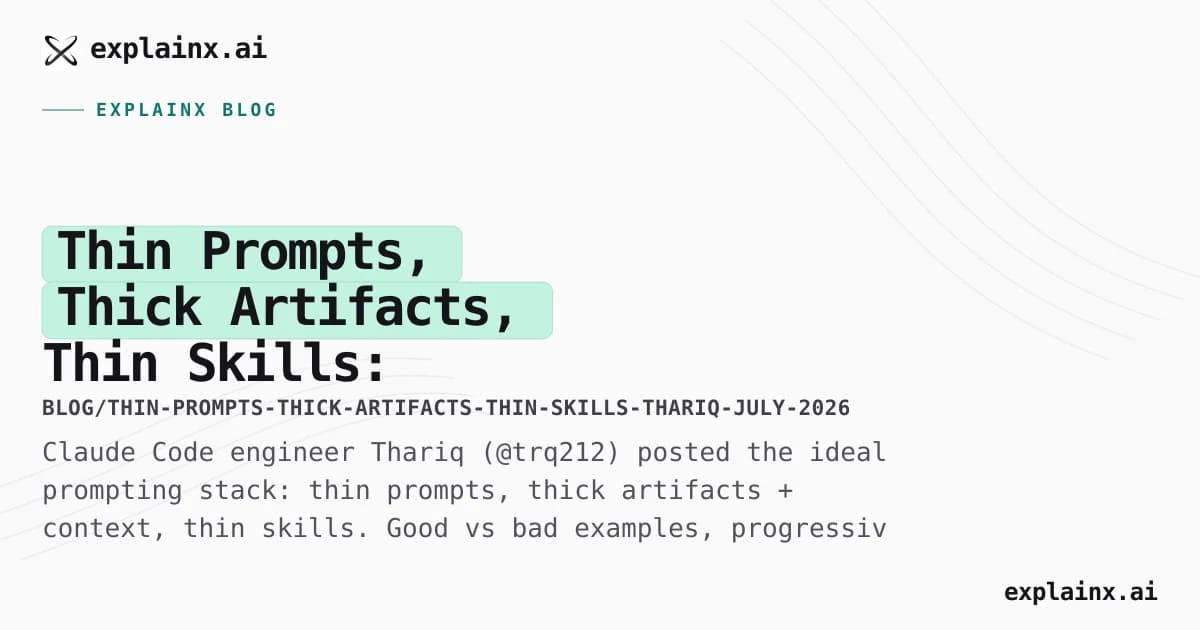 Thin Prompts, Thick Artifacts, Thin Skills: Thariq’s Claude Code Framework
