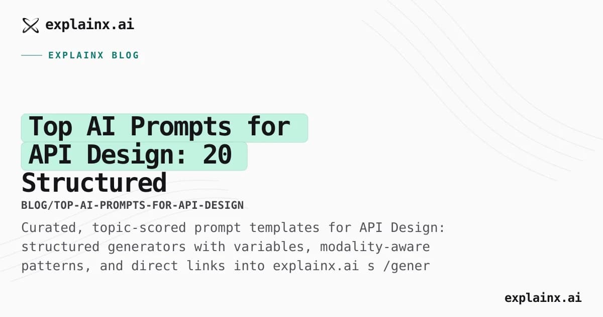 Top AI Prompts for API Design: 20 Structured Templates That Actually Work