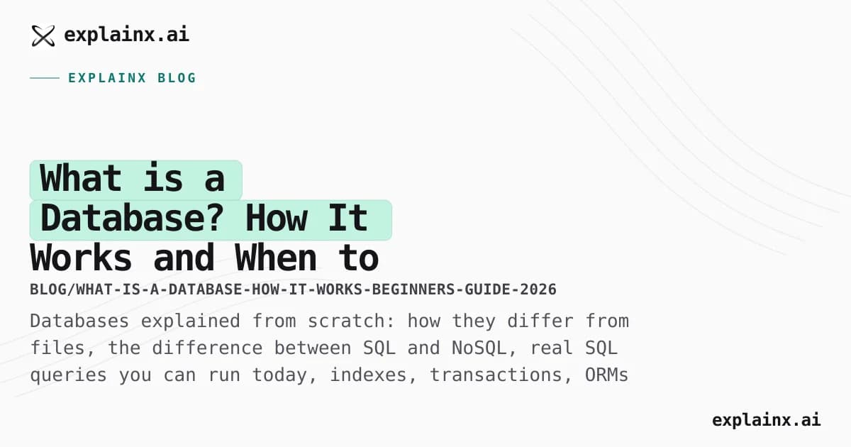 What is a Database? How It Works and When to Use One (Beginner Guide 2026)